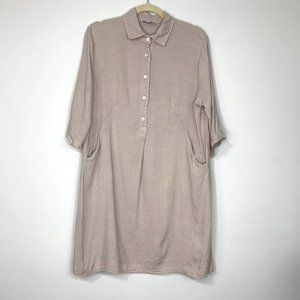 ELENA‎ BALDI Italian 100% Natural Linen Dress Sz XS